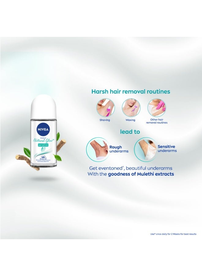 نيفيا مزيل عرق نيفيا للنساء، رول أون، لتفتيح البشرة الحساسة، يوفر حماية لمدة 48 ساعة، 50 مل. - Image 3